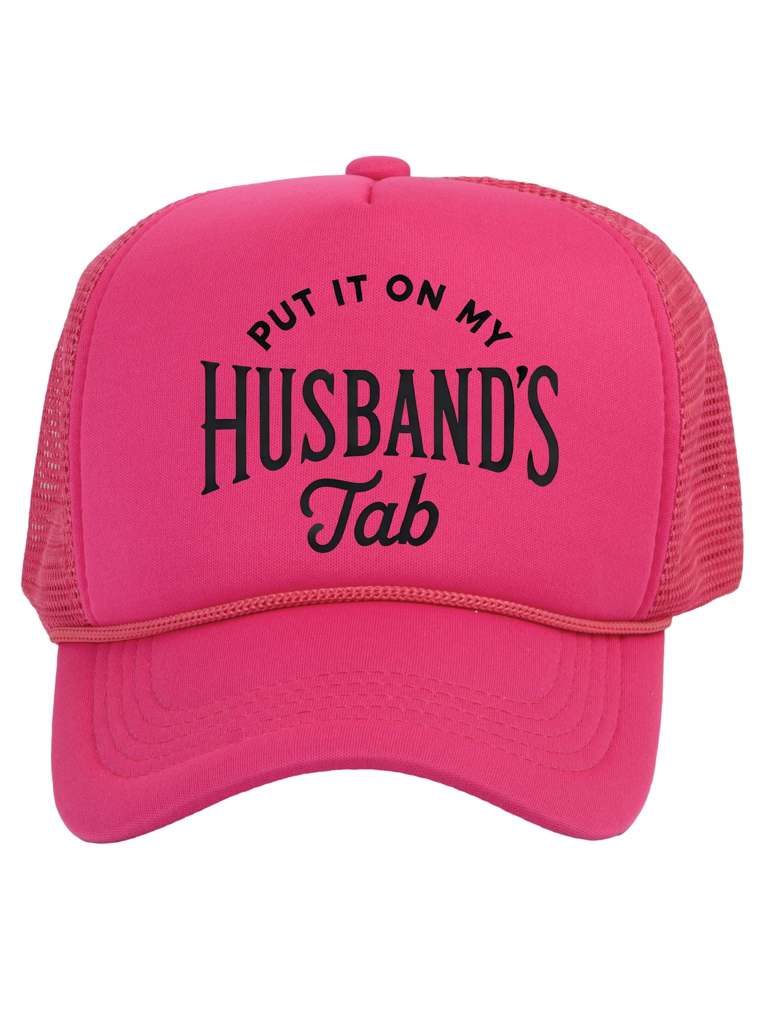 Women's Put It On My Husbands Tab Trucker Hat, Hot Pink - Walmart.com