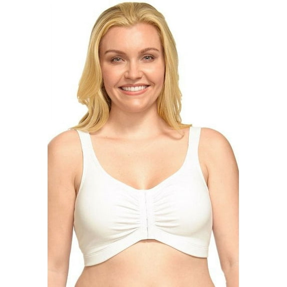 Women's QT 5001 Cotton Front Hook Pocket Bra (White 40)