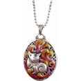 thumbnail image 1 of Women's Quality Cloisonné Fox Pendant Necklace Chinese Style Color Epoxy Nine Tails Fox Enamel Retro Pendant Titanium Steel Necklace | Chain length 18 inches[f303], 1 of 2
