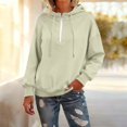 thumbnail image 1 of Women's Quarter Zip Hoodie, Soft Pullover Sweatshirt with Adjustable Hood, Long Sleeve Casual Streetwear for Everyday, Solid Color Comfortable Hooded Top for Women, Trendy Zip Up Design Beige, 1 of 7