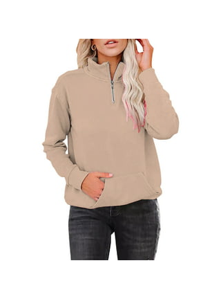 Cethrio On  Womens Quarter Zip Up Hoodies Pullover for Fall