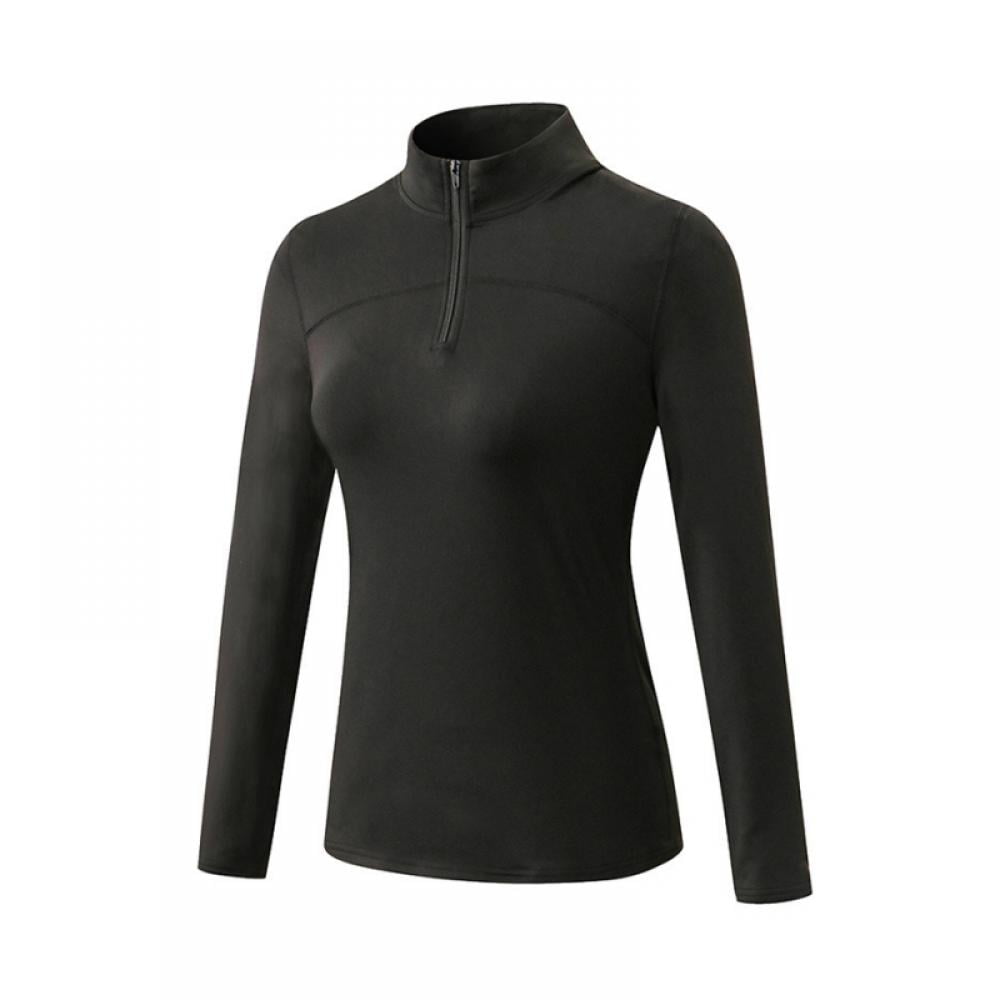 Women's Quarter Zip Pullover Fleece Lined Jacket Athletic Long Sleeve
