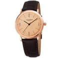 thumbnail image 1 of Women's Quartz Easy to Read Leather Brown Strap Watch, 1 of 5