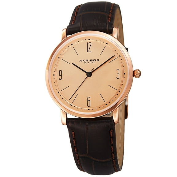 Women's Quartz Easy to Read Leather Brown Strap Watch