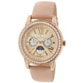 thumbnail image 1 of Women's Quartz Metal and Leather Dress Watch, Color:Pink (Model: 3031RG), 1 of 2