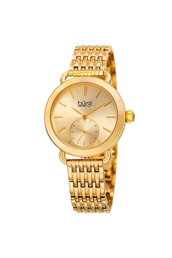 Women's Quartz Second Indicator Stainless Steel Gold-Tone Bracelet Watch