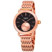 Womens Quartz Second Indicator Stainless Steel Rose-Tone Bracelet Watch
