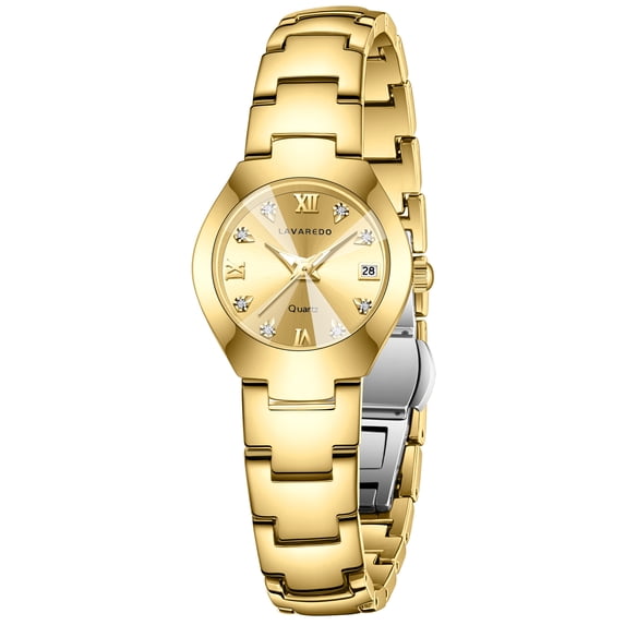 Women’s Quartz Watch – Unique Dial with Date Window, Second Hand, Stainless Steel Band,Elegant Woman Waterproof Watch Perfect Gift for Woman