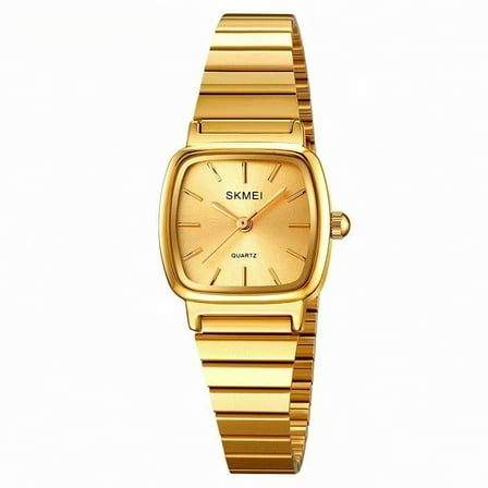 Women's Quartz Watch Ultra-Thin Small Dial Square Stainless Steel Strap Easy to Read Gold Watches for Women