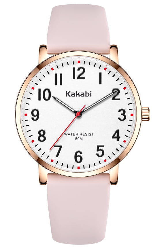Women’s Quartz Watch with Minimalist Large Dial, Silicone Strap,Waterproof Watch for Woman,Birthday Gift for Woman