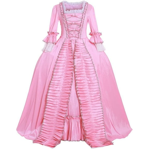Women's Queen Marie Antoinette Rococo Ball Gown Gothic Victorian Pink Dress