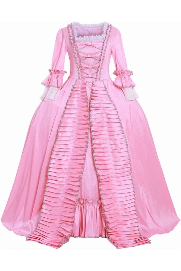 Women's Queen Marie Antoinette Rococo Ball Gown Gothic Victorian Pink Dress
