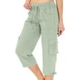 thumbnail image 1 of Women's Quick Dry Capri Pants - Summer Hiking Cargo with 6 Pockets | 2025 Loose Fit Lightweight Casual Outdoor Dressy Capris, 1 of 8