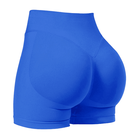 Women's Quick-Dry High-Waist Yoga Shorts – 3-Inch Butt-Lifting Gym Shorts with Moisture-Wicking Fabric for Fitness, Pilates & Summer Workouts,Royal Blue XL