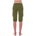 thumbnail image 1 of Women's Quick Dry Hiking Capris Stretch Lightweight Outdoor Travel Cargo Pocket Cropped Pants Army Green M, 1 of 3