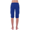 thumbnail image 1 of Women's Quick Dry Hiking Capris Stretch Lightweight Outdoor Travel Cargo Pocket Cropped Pants Blue S, 1 of 3