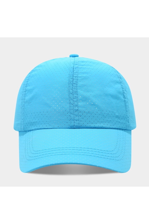 Women's Quick Dry Mesh Baseball Cap, Breathable Ventilated Sun Hat with Eyelets, for Outdoor Sports Running, Hiking, Cycling or Summer Daily Travel Activities Light Blue