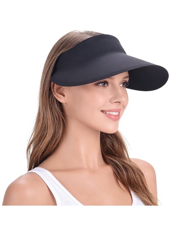 Women's Quick Dry Ponytail Sun Visor, UPF 50+ Silicone Brim, Lightweight Packable & Cooling Sweat-Wicking Fabric
