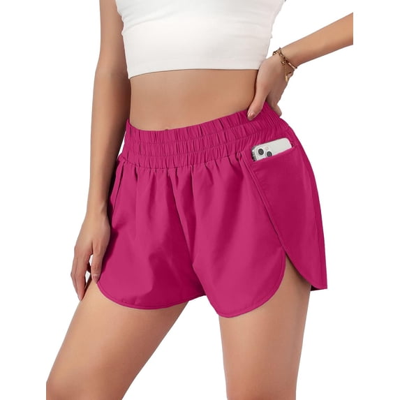Women's Quick-Dry Running Shorts Workout Sport Layer Active Shorts with Pockets 1.75"