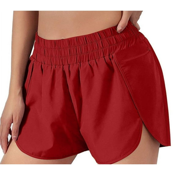 Women's Quick-Dry Running Shorts Workout Sport Layer Active Shorts with Pockets