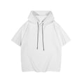 thumbnail image 1 of Women's Quick-Dry Short Sleeve Hoodie, Athletic Sports Top with Drawstring Hood, Breathable Mesh Summer Workout Pullover for Gym, Running and Casual Streetwear White XL, 1 of 7