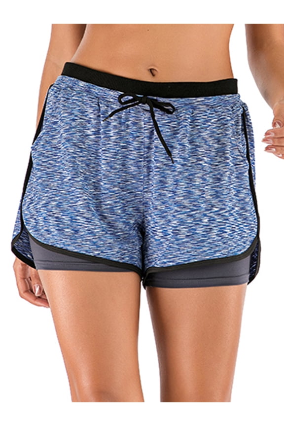 Women's Quick-Dry Sport Shorts Double layer Running Yoga Shorts Activewear Workout Exercise Athletic Jogging Shorts S M L