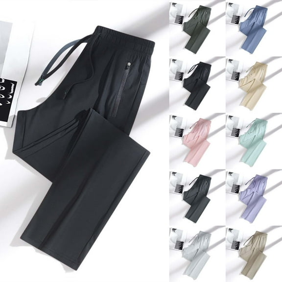 Women's Quick Drying Active Pants with Zipper Pockets Breathable Loose Fit Stretch Comfort for Workouts and Travel