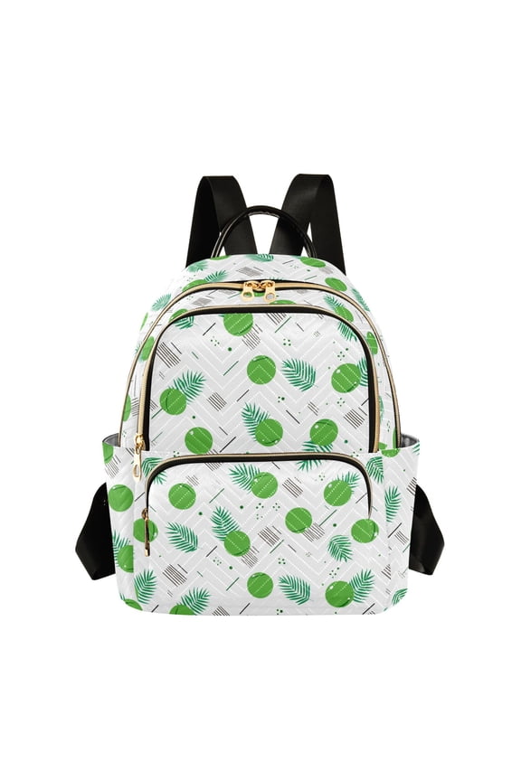 Women's Quilted Backpack Casual Knapsack Travel Daypack with Multiple Zipper Simple Coconut Pattern Small