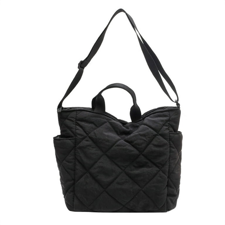 Black quilted clearance nylon tote bag