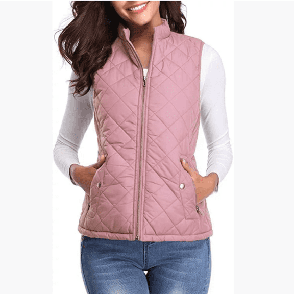 Women's Quilted Gilet Lightweight Body Warmer Padded Outdoor Vest Sleeveless Jacket