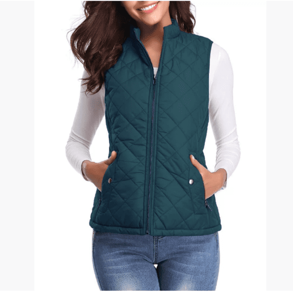 Women's Quilted Gilet Lightweight Body Warmer Padded Outdoor Vest Sleeveless Jacket