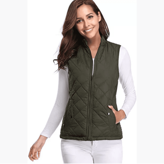 Women's Quilted Gilet Lightweight Body Warmer Padded Outdoor Vest Sleeveless Jacket