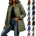 thumbnail image 1 of Women's Quilted Jacket Lightweight Zipper Fall Winter Coats Thermal Padded Puffer Jacket Loose Casual Outerwear with Pockets, 1 of 9