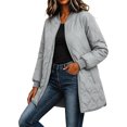 thumbnail image 1 of Women's Quilted Jacket Lightweight Zipper Fall Winter Coats Thermal Padded Puffer Jacket Loose Casual Outerwear with Pockets, 1 of 9