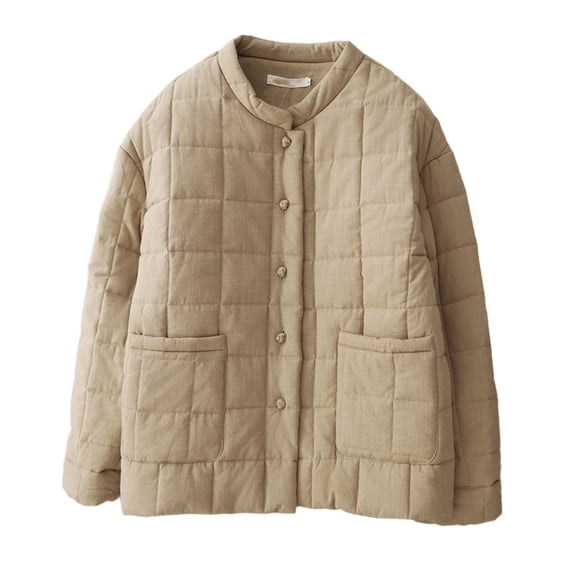 Women's Quilted Jacket Short Coat Casual Outerwear Lightweight Spring Summer Daily Wear Fashionable Design Comfortable Fit Round Neck