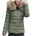 thumbnail image 1 of Women's Quilted Outerwear Jacket Women's Winter Thicken Puffer Coat Warm Jackets Parka With Hood Waterproof Green XXXL, 1 of 5
