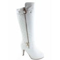thumbnail image 1 of Women's Quilted Round Toe High Heel Platform Mid-Calf Knee High Boots Shoes, 1 of 2