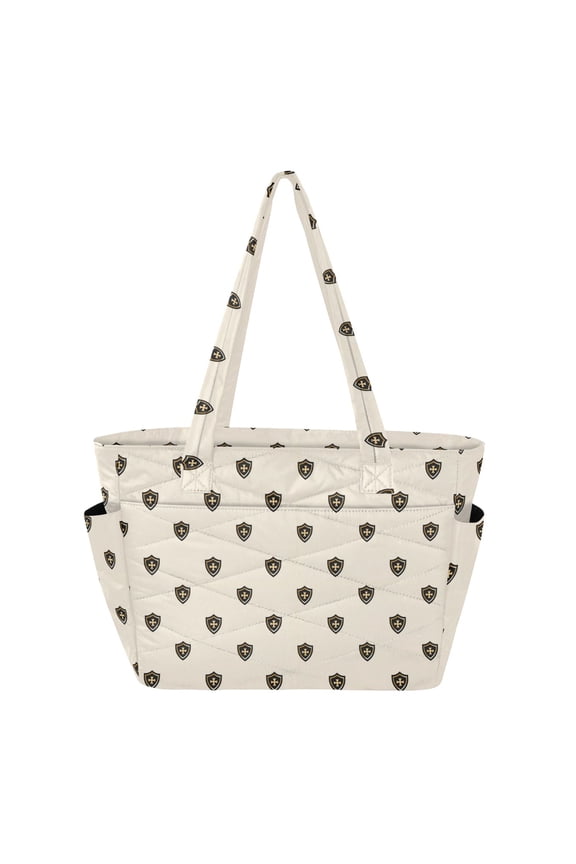 Women's Quilted Shield Tote Bag with Zipper Large Polyester Shoulder Bag with Laptop & Luggage Sleeve Cute Printed for Work School Travel