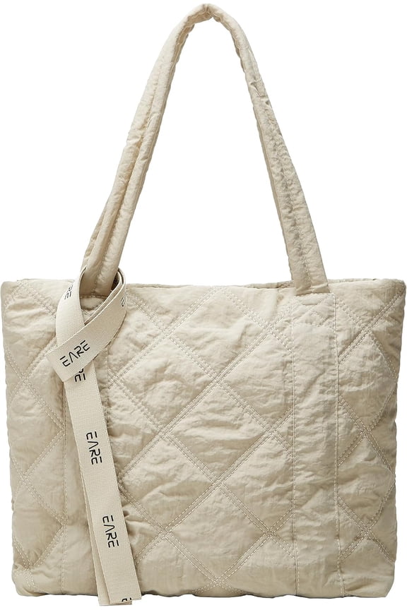 Women's Quilted Shoulder Bag Puff Hobo Handbag Lightweight Tote Backpack Gym Travel Bag 2024