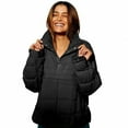 thumbnail image 1 of Women's Quilted Stand Collar Down Jacket, Oversized Long Sleeve Lightweight Winter Coat with Pockets, Thermal Insulated Puffer Jacket for Cold Weather Protection and Daily Warmth Black L, 1 of 4