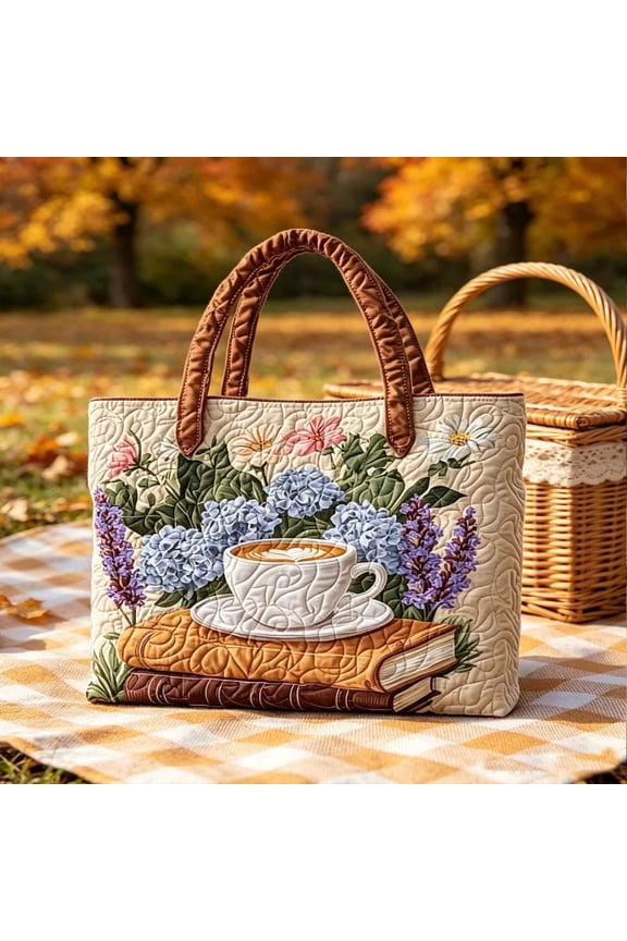 Women’s Quilted Tote Bag Lightweight Packable Shopping Tote with Reinforced Stitching Polyester Travel Handbag for Work Everyday 12x12x2