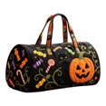 thumbnail image 1 of Women's Quilted Weekender Duffel Bag,Foldable Lightweight Travel Tote for Overnight Gym, Halloween Spooky Pattern (18x9 Inches), 1 of 5