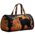 thumbnail image 1 of Women's Quilted Weekender Duffel Bag, Large Black Cat Pumpkin Halloween Patchwork Foldable Lightweight Overnight Gym Travel Tote,Spacious Duffle Handbag for Weekend Getaway, 1 of 5