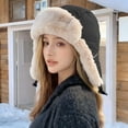 thumbnail image 1 of Women's Quilted Winter Trapper Hat, Thermal Ear Flap Hat, Cold Weather Aviator Style Cap, Outdoor Sports Ear Muff Hat, Warm Winter Cap with Ear Protection - Black, 1 of 5