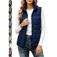 thumbnail image 1 of Women's Quilted Zip Front Vest Stand Collar Classic Regular Fit Everyday Vest, 1 of 8