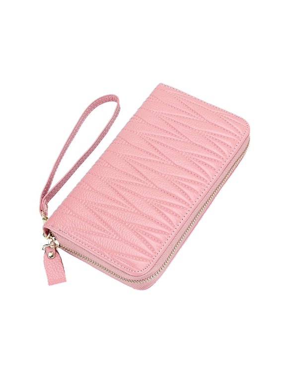 Women's RFID Blocking 36 Slots Card Holder Long Big Leather Zipper Wristlet Clutch Wallet.