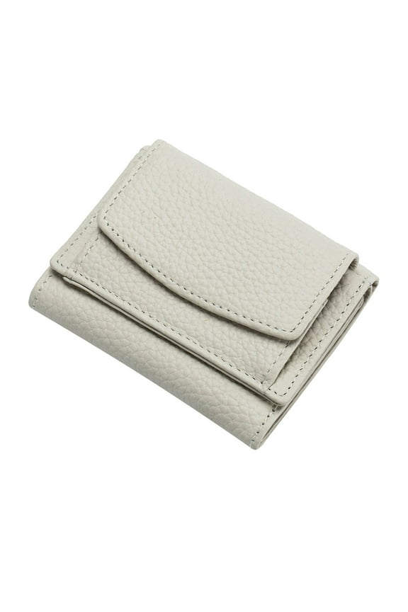 Women's RFID Blocking Mini Leather Wallet | Small Thin Cowhide Bifold with Zippered Coin Pocket | Credit Card Slots & Bill Compartments | 10x7x3cm