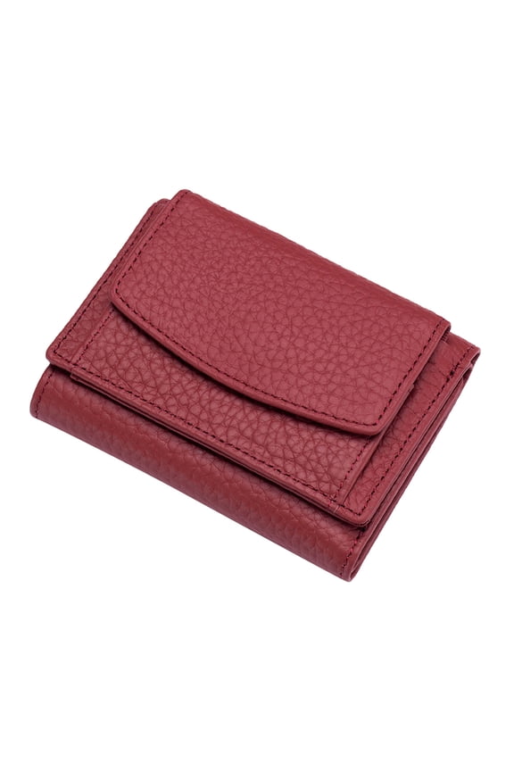 Women's RFID Blocking Mini Leather Wallet | Small Thin Cowhide Bifold with Zippered Coin Pocket | Credit Card Slots & Bill Compartments | 10x7x3cm