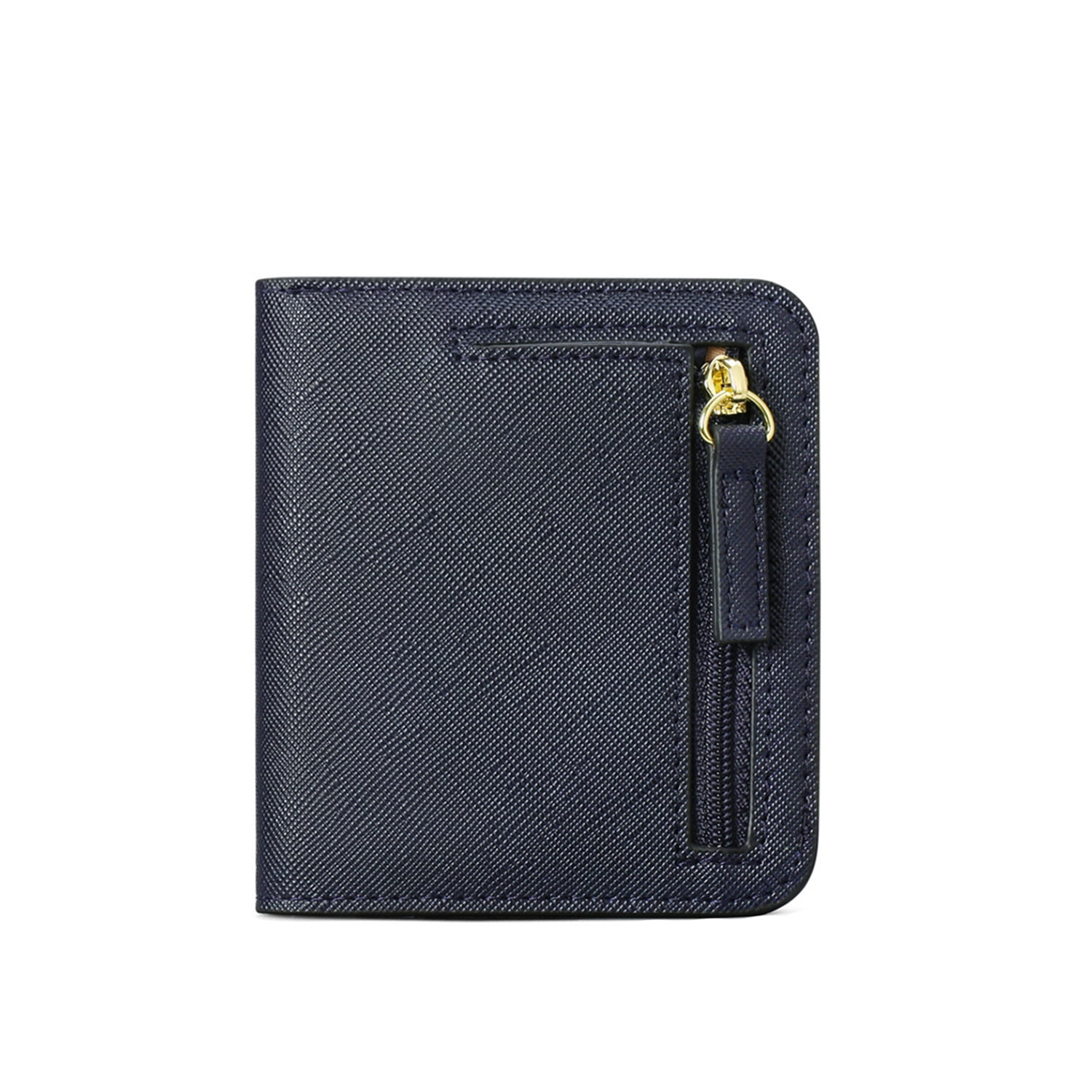 Women s RFID Small Bifold Leather Wallet Ladies Mini Zipper Coin Purse id Card Pocket Slim Compact Thin Black
