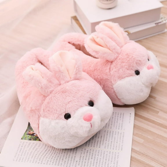 Women's Rabbit Bunny Plush Slippers Warm Comfortable Winter Indoor Slippers Easter Gift